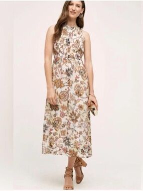 Anthropologie One Fine Day Terrace Sleeveless Floral Midi Dress